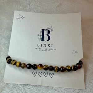 Ásvány karkötő - Tigrisszem - ékszer - karkötő - ásványkarkötő - Meska.hu