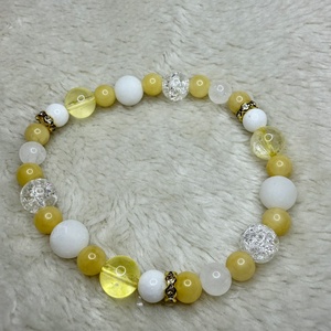 Ásvány karkötő - Sárga - ékszer - karkötő - ásványkarkötő - Meska.hu