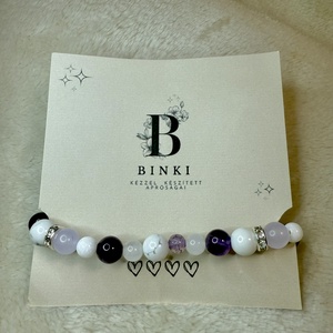 Ásvány karkötő - Lila - ékszer - karkötő - ásványkarkötő - Meska.hu