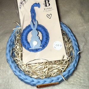 Kék nyuszis kosár csomag - otthon & életmód - dekoráció - húsvéti asztaldíszek - Meska.hu