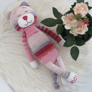 Horgolt nagy Amicat cica - játék & sport - plüssállat & játékfigura - cica - Meska.hu