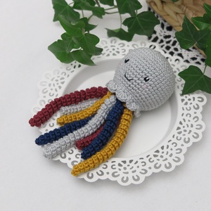 Horgolt világosszürke PICi polip, korapolip, Játék & Sport, Babalátogató ajándékcsomag, Horgolás, MESKA