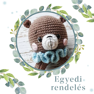 Horgolt maci csörgő - Meska.hu