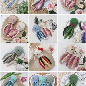 Horgolt pink polip újszülötteknek - Bababarát alvóka (100% pamut) - baba - mama - baba játékok - szundikendő, alvóka - Meska.hu