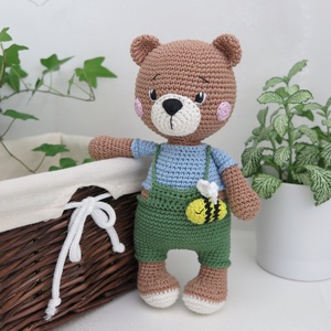 Horgolt Bruno maci - játék & sport - plüssállat & játékfigura - maci - Meska.hu