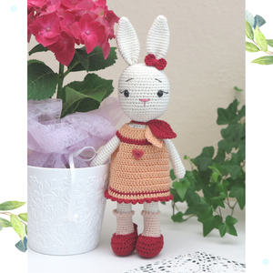 Horgolt, öltöztethető Rózi nyuszi - játék & sport - plüssállat & játékfigura - nyuszi - Meska.hu