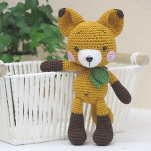Horgolt amigurumi róka (aranysárga), Játék & Sport, Plüssállat & Játékfigura, Róka, Horgolás, MESKA