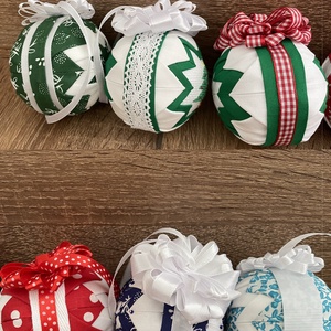 6 db-os gömb szettben, piros-fehér színben, pöttyös mintával - otthon & életmód - dekoráció - dísztárgy - Meska.hu
