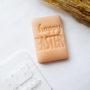 Agyag, polymer clay, égethető gyurma, mézeskalács, keksz, süti, szappan bélyegző, HAPPY EASTER - kellékek & szerszámok - díszíthető tárgyak - kerámia - Meska.hu