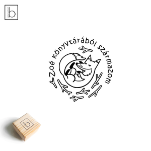Ex libris pecsét, személyre szabható bélyegző, könyv nyomda - Alvó róka, Könyv & Zene, Ex libris pecsét, , MESKA