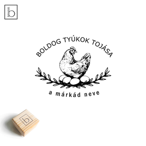 Tojásosdoboz pecsét, személyre szabható bélyegző, nyomda - Boldog tyúkok tojása - otthon & életmód - papír, írószer - pecsétek - pecsétnyomó, bélyegző - Meska.hu