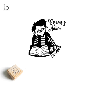 Ex libris pecsét, személyre szabható bélyegző, könyv nyomda - Olvasó fiú, Könyv & Zene, Ex libris pecsét, , MESKA