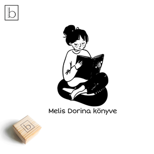 Ex libris pecsét, személyre szabható bélyegző, könyv nyomda - Kontyos olvasó lány, Könyv & Zene, Ex libris pecsét, , MESKA