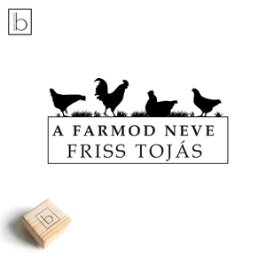 Tojásosdoboz pecsét, személyre szabható bélyegző, nyomda - Friss tojás, Otthon & Életmód, Papír, írószer, Pecsétek, Pecsétnyomó, bélyegző, , MESKA