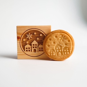 Házak és hóesés - Karácsonyi mézeskalács kekszpecsét, Otthon & Életmód, Konyhafelszerelés, tálalás, Sütés, főzés, Sütidísz, , MESKA