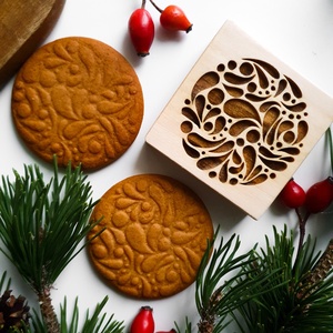 Karácsonyi gömb mintájú sütipecsét - Mézeskalácshoz és spekulatius kekszhez - otthon & életmód - konyhafelszerelés, tálalás - sütés, főzés - sütidísz - Meska.hu