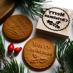Merry Christmas sütipecsét- Mézeskalácshoz és spekulatius kekszhez, Otthon & Életmód, Konyhafelszerelés, tálalás, Sütés, főzés, Sütidísz, , MESKA