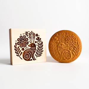 Folklór nyuszis sütipecsét - Linzerhez, mézeskalácshoz, spekulatius kekszhez - otthon & életmód - konyhafelszerelés, tálalás - sütés, főzés - sütidísz - Meska.hu