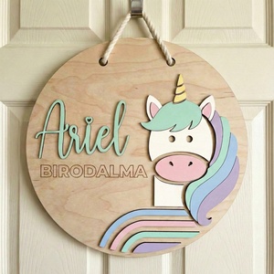 Egyedi gyerekszoba ajtódísz, névtábla falra, lemúr figurával, kreatív fotózási kellék - Meska.hu