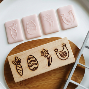 Kekszpecsét szett húsvéti, tavaszi mintákkal - kekszhez, mézeskalácshoz, fondanthoz, linzerhez - otthon & életmód - papír, írószer - pecsétek - szappan- és kerámiapecsét - Meska.hu