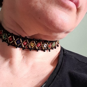 Népi gyöngy nyakék - ékszer - nyaklánc - gyöngyös nyaklánc - Meska.hu