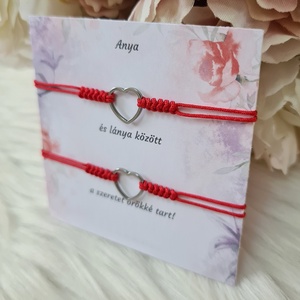 Anya lánya karkötő szett kísérőkártyával - ékszer - karkötő - fonott karkötő - Meska.hu