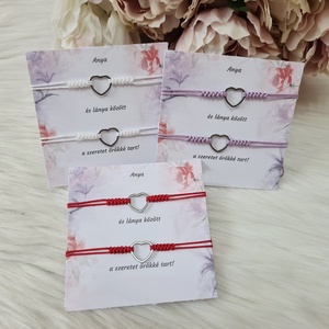 Anya lánya karkötő szett kísérőkártyával - ékszer - karkötő - fonott karkötő - Meska.hu