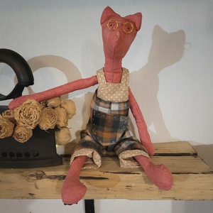 Textil játék cica - játék & sport - plüssállat & játékfigura - cica - Meska.hu