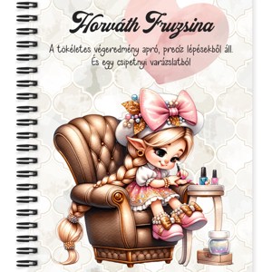 Személyre szabható - Aranyos Körmös manólány mintás A6-os füzet, Otthon & Életmód, Papír, írószer, Jegyzetfüzet & Napló, , MESKA