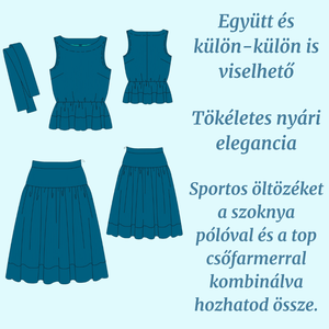 Fodros top és szoknya - PDF szabásminta - diy (csináld magad) - szabásminta, útmutató - szabásminta - Meska.hu