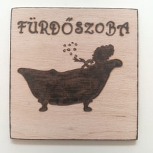 Ajtójelölő tábla  Fürdőszoba, Otthon & Lakás, Dekoráció, Ajtó- és ablak dekoráció, Ajtótábla, Gravírozás, pirográfia, Famegmunkálás, Meska