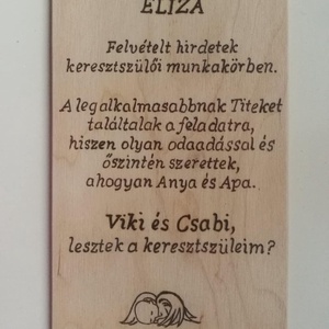 Keresztszülő felkérő tábla - Meska.hu