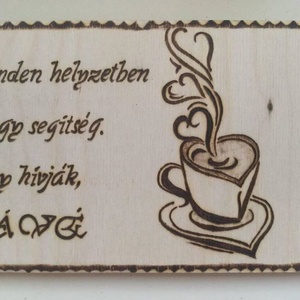 Vicces tábla kávéfüggőknek, Otthon & Lakás, Dekoráció, Kép & Falikép, Táblakép, Gravírozás, pirográfia, Famegmunkálás, Meska