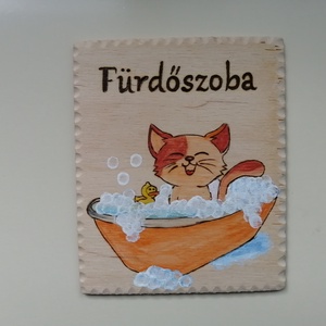 Ajtójelölő tábla  Fürdő  - Meska.hu