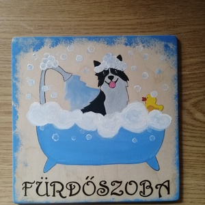 Ajtójelölő tábla  Fürdő  - Meska.hu