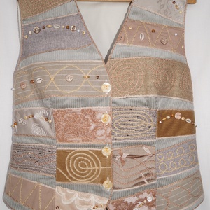 Női, bézs színű mellény - ruha & divat - női ruha - mellény - Meska.hu