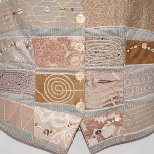 Női, bézs színű mellény - ruha & divat - női ruha - mellény - Meska.hu