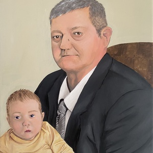 Nagypapa és unoka portré - Meska.hu
