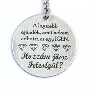 Hozzám jössz feleségül acél medálos kulcstartó, Táska & Tok, Kulcstartó & Táskadísz, Kulcstartó, , MESKA