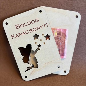 Karácsonyi pénzátadó angyalkás megszemélyesítve, Karácsony, Karácsonyi ajándékozás, Karácsonyi ajándékcsomagolás, , MESKA