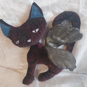 Bársony szárnyas cica - játék & sport - plüssállat & játékfigura - cica - Meska.hu