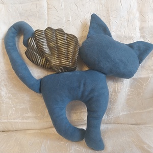 Kék-arany szárnyas cica - játék & sport - plüssállat & játékfigura - cica - Meska.hu