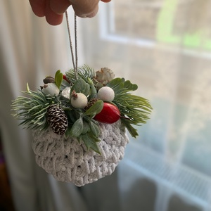 Horgolt karácsonyi gömb - Meska.hu