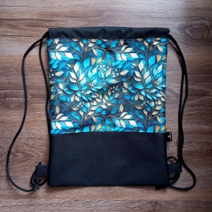 Levél mintás tornazsák, vízálló - táska & tok - hátizsák - tornazsák, gymbag - Meska.hu