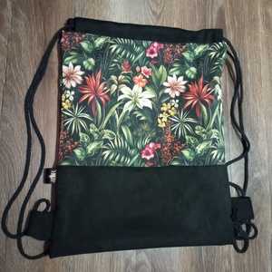 Trópusi virágmintás tornazsák - táska & tok - hátizsák - tornazsák, gymbag - Meska.hu
