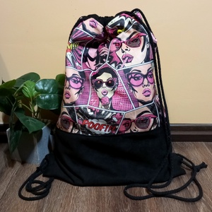 Képregény (pop art) mintás tornazsák, Táska & Tok, Hátizsák, Tornazsák, Gymbag, Varrás, MESKA