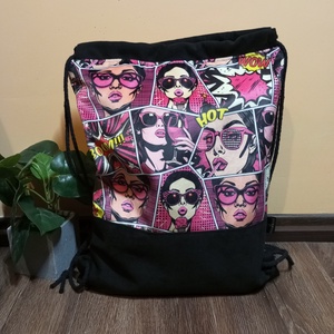 Képregény (pop art) mintás tornazsák - táska & tok - hátizsák - tornazsák, gymbag - Meska.hu