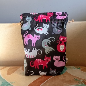 Cica mintás tisztasági vagy uzsonnás zsák - játék & sport - ovis felszerelés - ovis zsák - Meska.hu