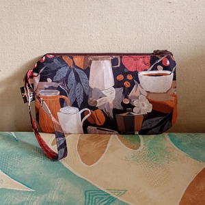 Két rekeszes kávémintás neszeszer - táska & tok - neszesszer - Meska.hu