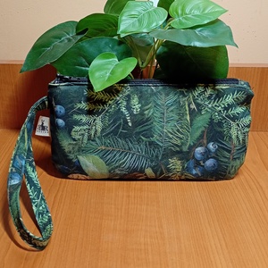 Két rekeszes erdei növényes mintás neszeszer - táska & tok - neszesszer - Meska.hu